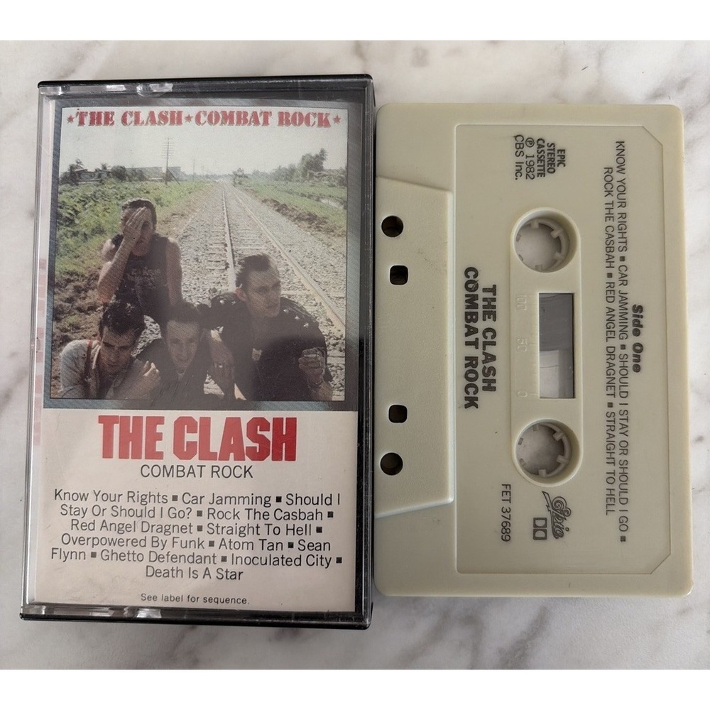 80s VTG THE CLASH Combat Rock OG 1982 Punk Music Stranger Things Cassette Tape